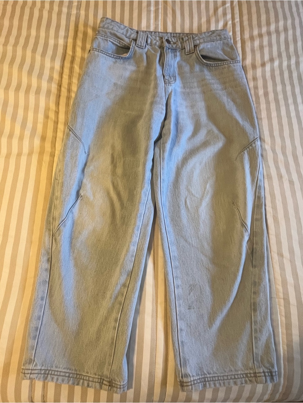 Zara Light Wash High-Rise Barrel Leg Jeans 4